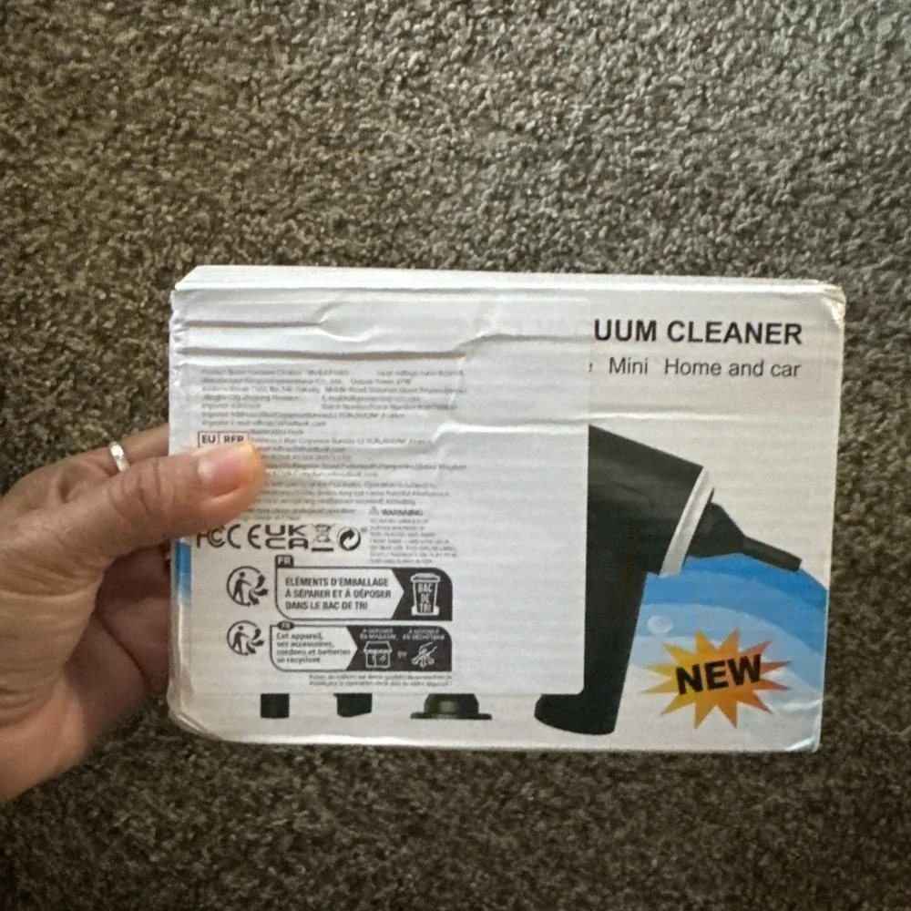2 In 1 Vacuum Cleaner‎ Portable Mini Home And Car Cordless USB Black New